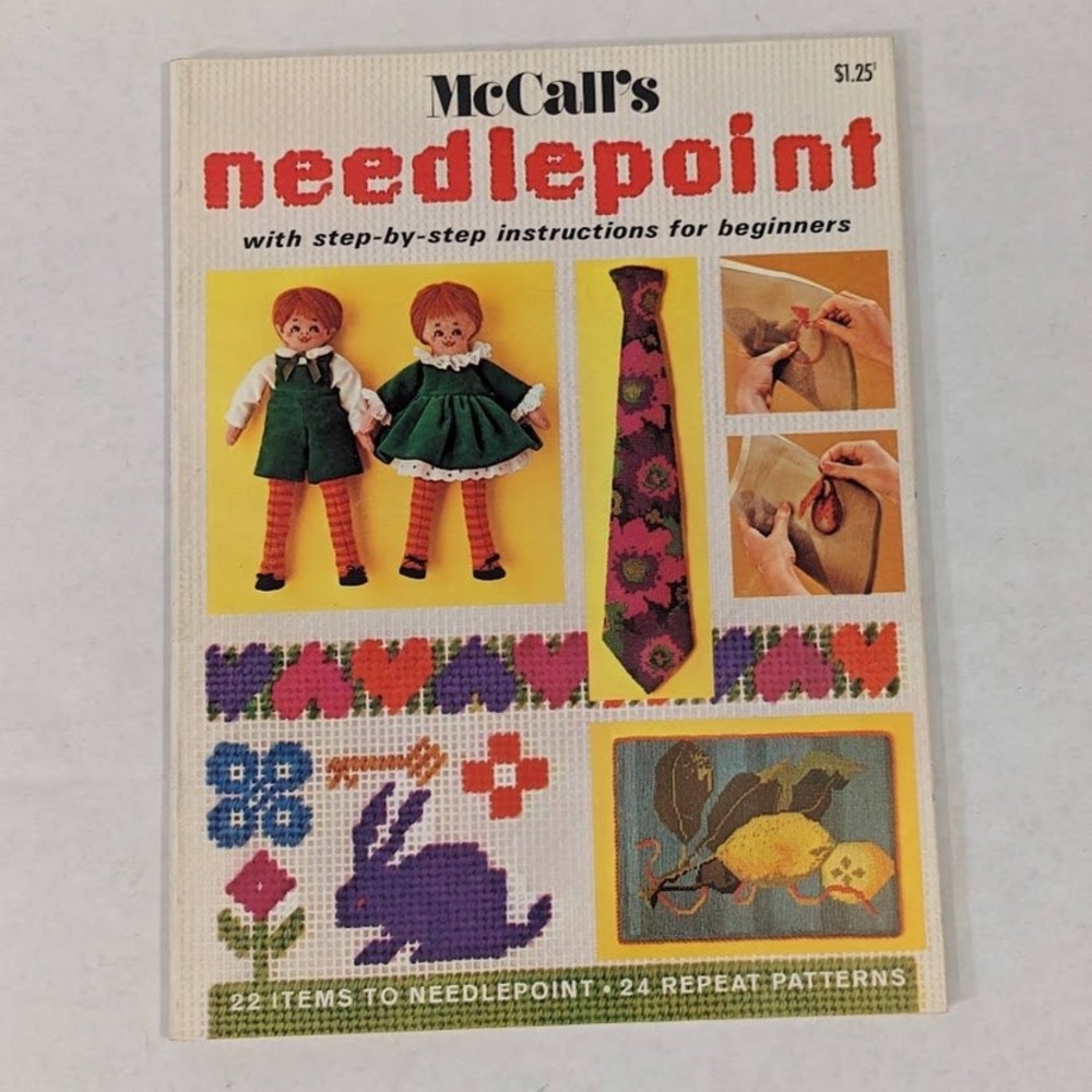 Vintage McCalls Needlepoint Book 2 Step-by-Step Instructions Patterns 1971